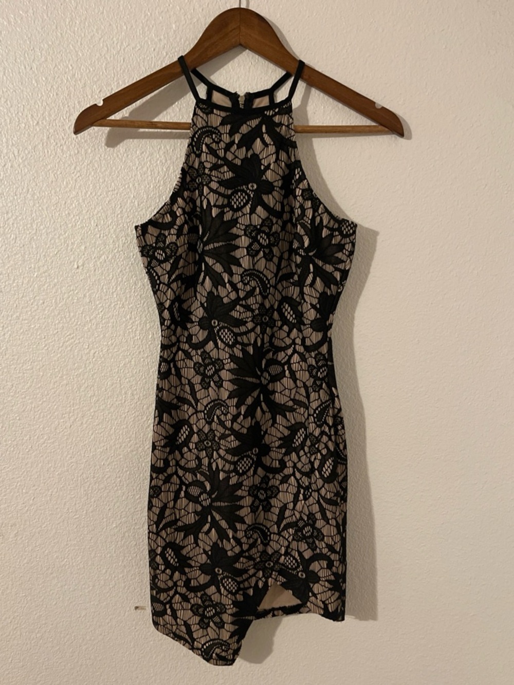 Papaya Womens Black Lace Overlay Mini Dress Size Small Sleeveless Cocktail Party